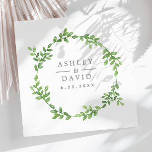 Watercolor Greenery Bloral Eukalyptus Wedding Serviette