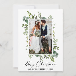 Watercolor Greenery Calligrafy Ink Script Wedding Feiertagskarte