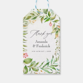 Watercolor Greenery Crystal Wedding Geschenkanhänger