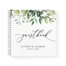 Watercolor Greenery Custom Wedding Gästebuch