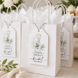 Watercolor Greenery Gold Brautparty Gefallen Geschenkanhänger