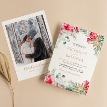 Watercolor Greenery Gold Christmas Foto