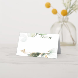 Watercolor Greenery Gold Wedding Platzkarte