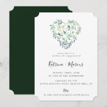 Watercolor Greenery Herzengagierungsparty