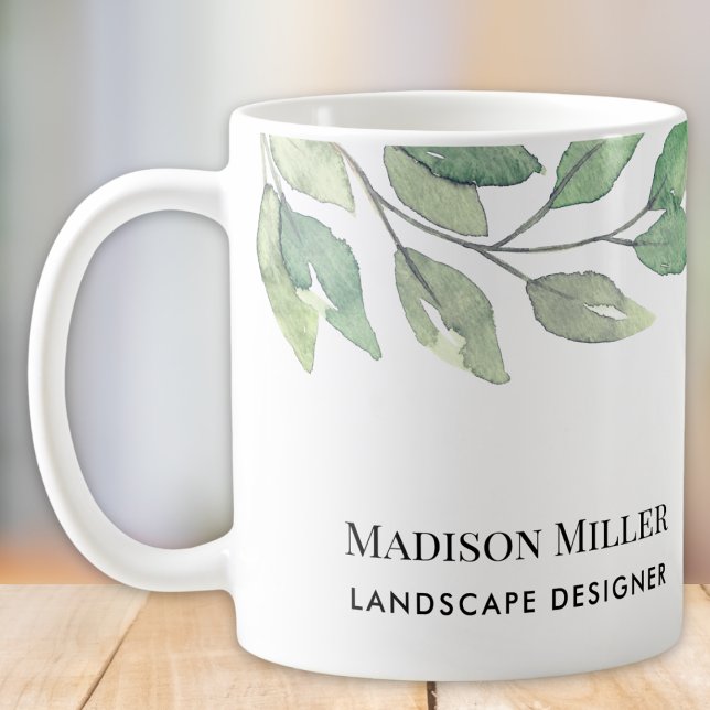 Watercolor Greenery Landscape Designer Kaffeetasse (Von Creator hochgeladen)