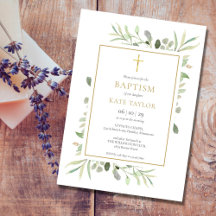 Watercolor Greenery Taufe Christening