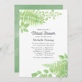 Watercolor Greenery Virtual Baby Shower Einladung