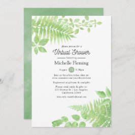 Watercolor Greenery Virtual Bridal oder Babydusche Einladung