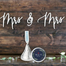 Watercolor Greenery Wedding Hershey's Kisses Fvor