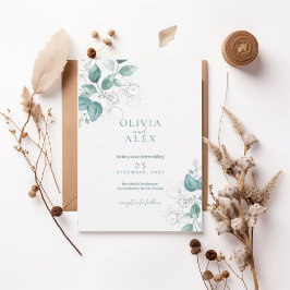 Watercolor Greenery Wedding Invitation Einladung