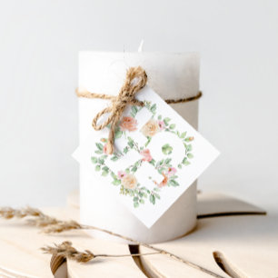 Watercolor Greeney und Rosen LOVE Valentinstag Geschenkanhänger