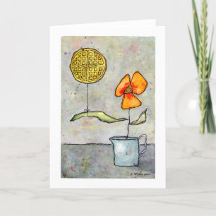 Watercolor Greeting Card "Waffelluftballon" Karte