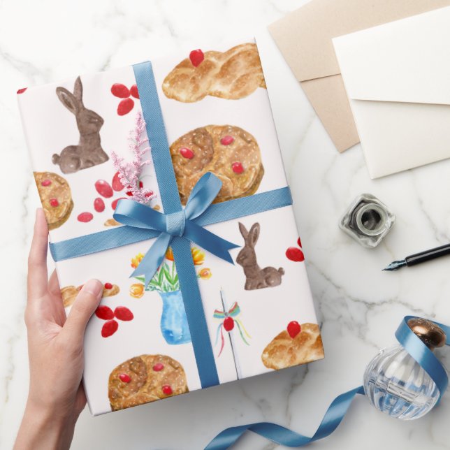 Watercolor Griechisch-Ostern Geschenkwrake Geschenkpapier (Schenken)