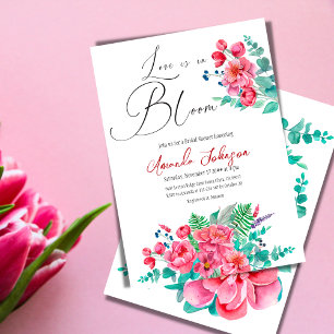 Watercolor Grünausmalerei Florale Hochzeitsdusche Einladung