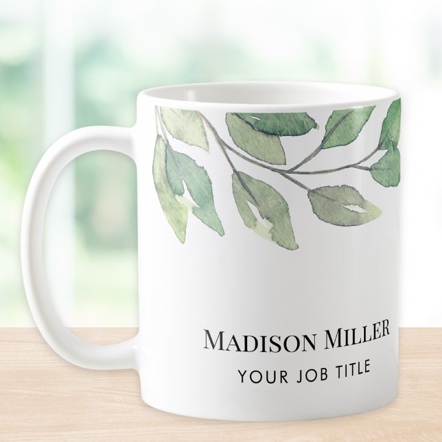Watercolor-Grünbüro Kaffeetasse (Von Creator hochgeladen)