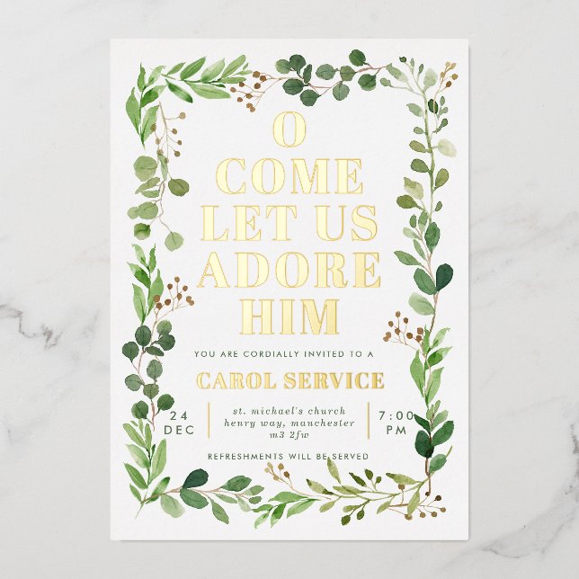 Watercolor Grüne Kirche Santa Maria delle Grazie Folieneinladung (Vorderseite)