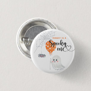 Watercolor Gruseliger Erster 1. Geburtstag Button