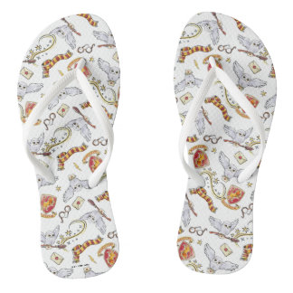 Watercolor GRYFFINDOR™ Hedwig-Muster Flip Flops