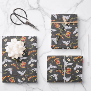 Watercolor GRYFFINDOR™ Hedwig-Muster Geschenkpapier Set