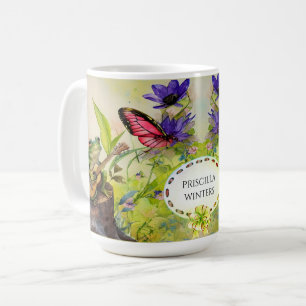 Watercolor Guitar Frog Butterfly Kaffeetasse