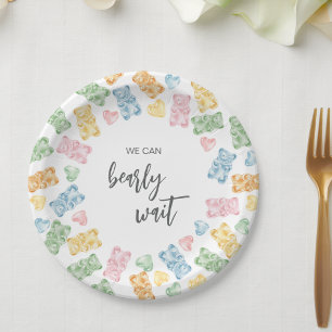 Watercolor-Gummibärchen-Baby-Party Pappteller