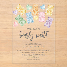 Watercolor Gummy Bears Baby Shower Acryleinladungen