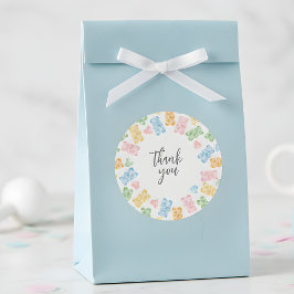 Watercolor Gummy Bears Baby Shower Thank You Runder Aufkleber