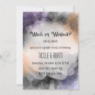 Watercolor Halloween Geschlechtsenthüllung Einladung