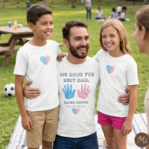 Watercolor-Handabdruck-Bester-Vater-aller-Zeiten-T T-Shirt