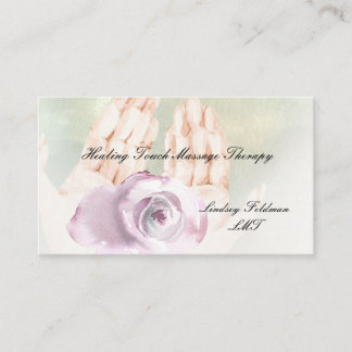 Watercolor Hands Massage Therapist Visitenkarte