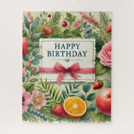 Watercolor Happy Birthday Puzzle