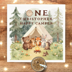 Watercolor Happy Camper 1. Geburtstag Serviette