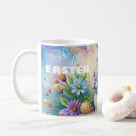 Watercolor Happy Easter Rabbit Kaffeetasse