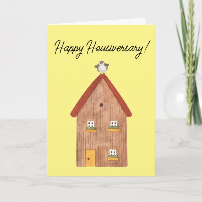 Watercolor Happy Housiversary Real Anwesen Client Dankeskarte (Vorderseite)