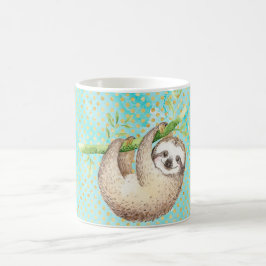 Watercolor Happy Sloth Kaffeetasse