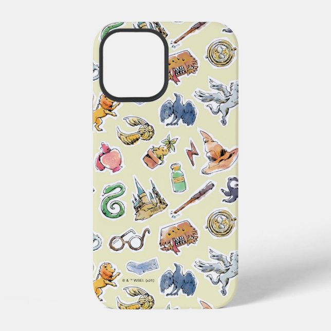 Watercolor Harry Potter Icons iPhone Hülle (Rückseite)