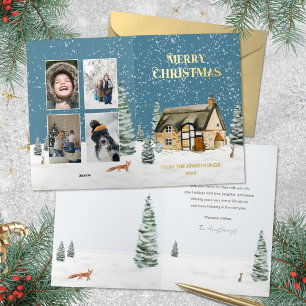 Watercolor-Hasen-Farmhaus 4 Foto-Weihnachten