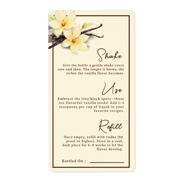 Watercolor, hausgemachte Vanilla Extract Instrukti (Vorne)