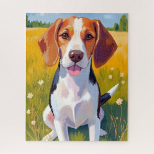 Watercolor-Haustiermalerei Beagle-Hund Puzzle