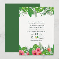 Watercolor Hawaiian Aloha Luau Einladung zur Hochz