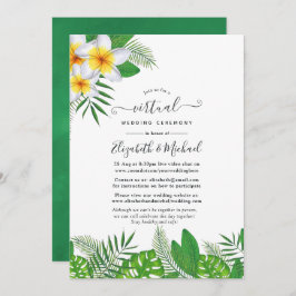 Watercolor Hawaiian Aloha Luau Virtual Wedding Einladung