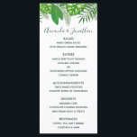 Watercolor Hawaiian Aloha Luau Wedding Menu Menükarte<br><div class="desc">Aquarellmalerei tropisches Blattwerk Aloha Wedding Menü,  angepasst an Ihre Veranstaltung Spezifikationen.</div>