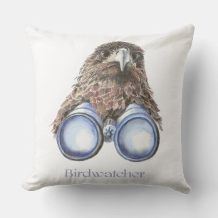Watercolor Hawk Birdwatcher Bird Fun Kissen