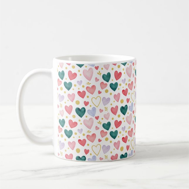 Watercolor Heart Jubilee Kaffeetasse (Links)