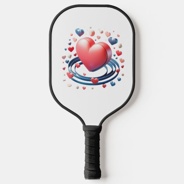 Watercolor Heart Pickleball Padd– Unique Personali Schläger (Vorderseite)
