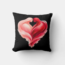 Watercolor Heart Throw Pillow | Pink Red Valentine Kissen