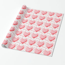 Watercolor Heart Valentine Wrapping Paper Geschenkpapier