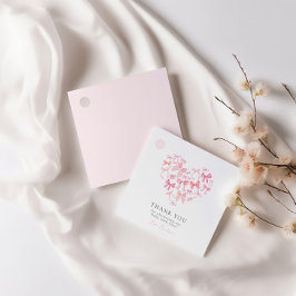 Watercolor Hearts Bow Baby Dusche Vielen Dank für Geschenkanhänger