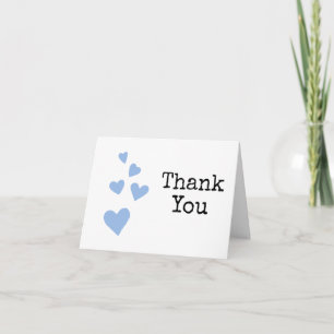 Watercolor Hearts Boy Baby Danke Karte