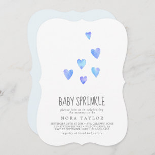 Watercolor Hearts Boy Baby Sprinkle Einladung